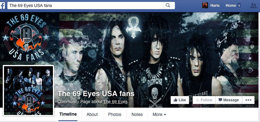 69 Eyes USA Fan Page Design