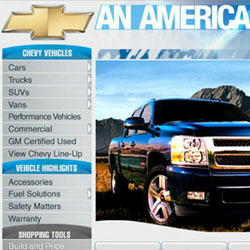 Chevrolet Home Page Design